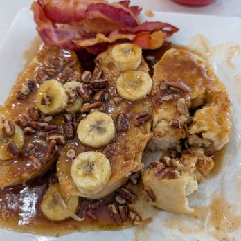 Anna's House - Byron Center - Candied Pecan and Banana French Toast - missing marscapone cream - Breakfast & Brunch Near Me - Byron Center, Michigan Anna's House - Byron Center - Candied Pecan and Banana French Toast - missing marscapone cream - Breakfast & Brunch Near Me - Byron Center, Michigan