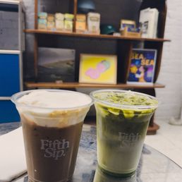Salted Cream Coffee & Pandan Matcha