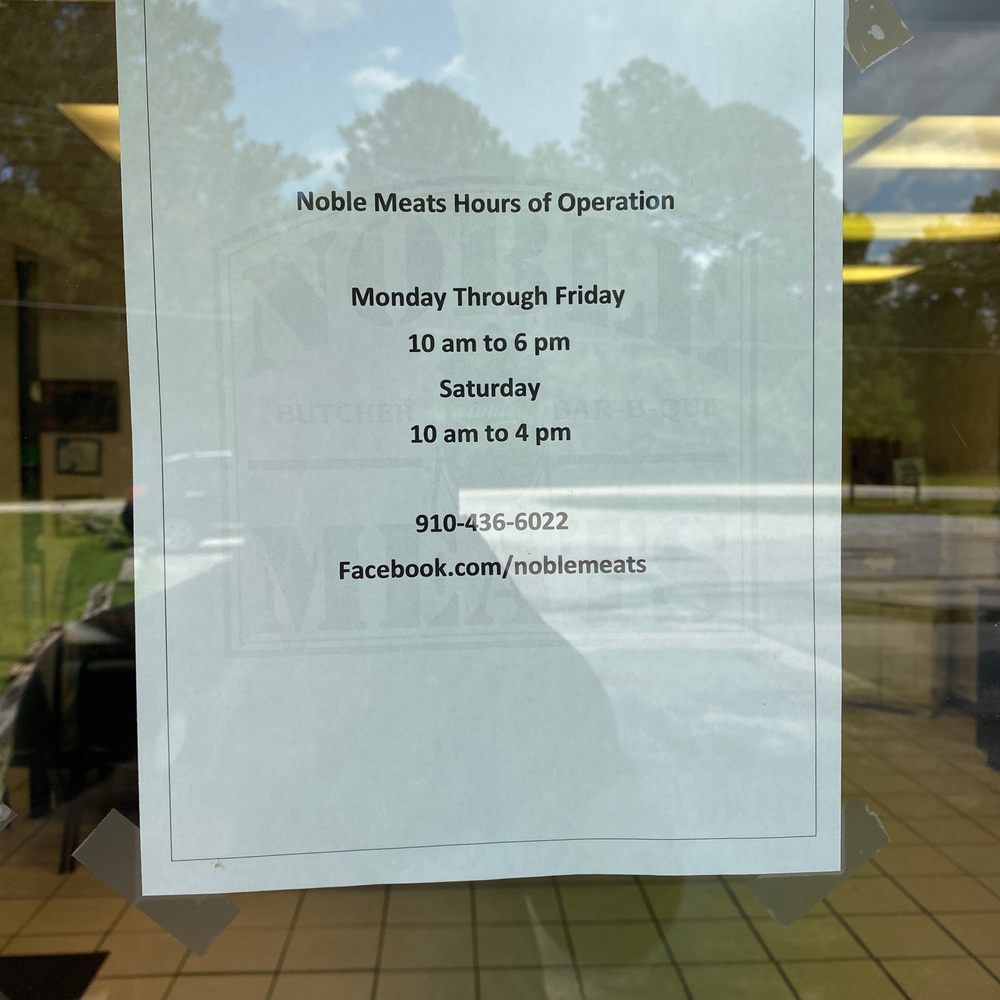 Noble Meats & Eatery - Current hours as of 7/23/2020 - Butcher Near Me - Spring Lake, North Carolina Noble Meats & Eatery - Current hours as of 7/23/2020 - Butcher Near Me - Spring Lake, North Carolina