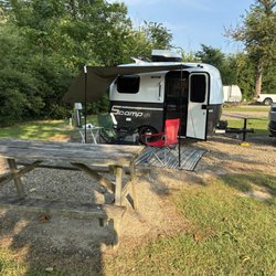 Hidden Lakes Family Campground - My 13' Scamp Lite Camper with Hyundai Ioniq 5 electric car