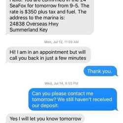 Aqua Boat Rentals - Disputed w my credit card company and received my $1000.