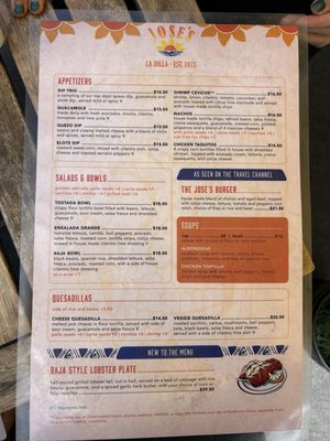 Menu photo 6 Jose's Courtroom La Jolla, CA