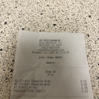 Siraj’s Shawarma - Total for 2 wraps. Not overpriced at all! - Mediterranean Near Me - Whittier, California Siraj’s Shawarma - Total for 2 wraps. Not overpriced at all! - Mediterranean Near Me - Whittier, California