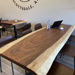 Beautiful hand hewn tables