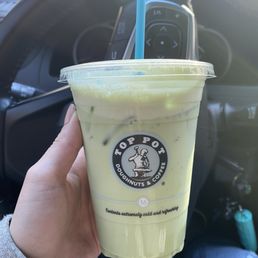 Iced 16oz matcha is tasty Iced 16oz matcha is tasty