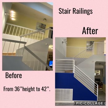 Globus Gates - Before & After Photo of our stair railings. - Garage Door Services Near Me - North Hills, California