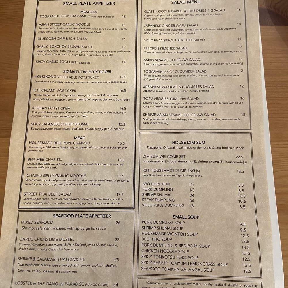 Ichi Togarashi - Menu - Ramen Near Me - Naples, Florida