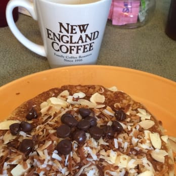 Ralph's Cafe - Dessert anyone?  I gained 5 lbs just looking at these Almond Joy pancakes! - Breakfast & Brunch Near Me - Brooks, Maine