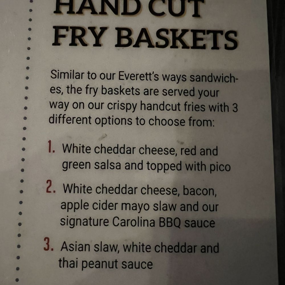 Everett's - Menu - American Near Me - Omaha, Nebraska