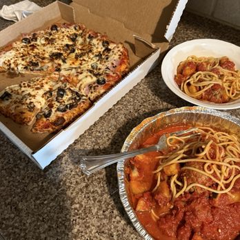 Villa Neri Pizzeria - Their two meals will last a couple 2-3 nights. This is our DIY 12" pizza...we requested regular crust with the three toppings we like. - Italian Near Me - Houston, Texas Villa Neri Pizzeria - Their two meals will last a couple 2-3 nights. This is our DIY 12" pizza...we requested regular crust with the three toppings we like. - Italian Near Me - Houston, Texas