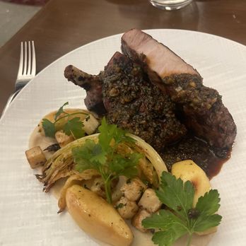 Glass Light - GRILLED HERITAGE BERKSHIRE PORK CHOP - New American Near Me - Norfolk, Virginia