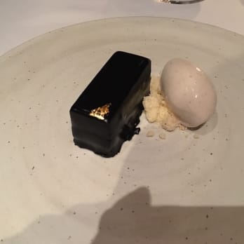 Canlis - The lovely little surprise dessert our waiter was able to procure for me: chocolate cake with fig ice cream - New American Near Me - Seattle, Washington Canlis - The lovely little surprise dessert our waiter was able to procure for me: chocolate cake with fig ice cream - New American Near Me - Seattle, Washington