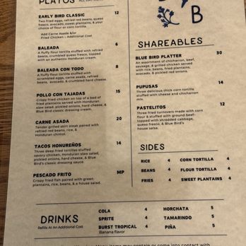 Blue Bird Latin Eatery - Menu - Honduran Near Me - Kenner, Louisiana