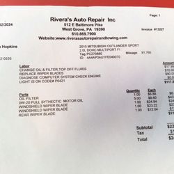 Rivera’s Auto Repair & Towing - Overcharged and did not get the problem resolved. Did get things I did not come in for.