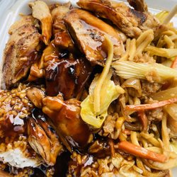 Home Country Store - Teriyaki chicken and yakisoba meal. Delish.