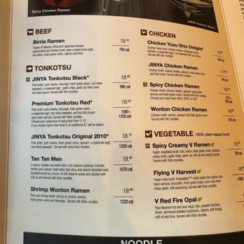 JINYA Ramen Bar - 2nd and PCH - Menu (as of 2/14/26) - Ramen Near Me - Long Beach, California