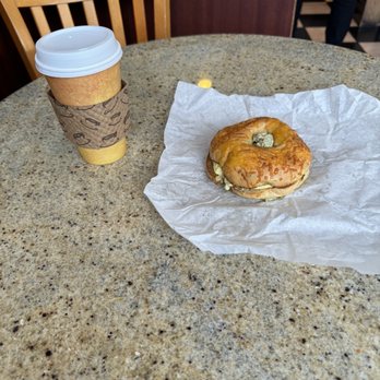 Bagel Street Cafe - Coffee and a japapeno cheese bagel with egg and garlic herb cream cheese. Yumm - Bakeries Near Me - Sunnyvale, California Bagel Street Cafe - Coffee and a japapeno cheese bagel with egg and garlic herb cream cheese. Yumm - Bakeries Near Me - Sunnyvale, California