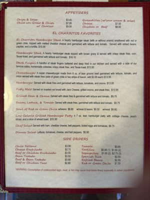 Menu photo 2 El Charritos Albuquerque, NM