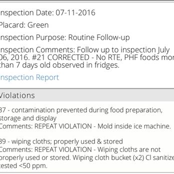 Max & Lucy's - Inspection report 07/2016 - New American Near Me - Honolulu, Hawaii