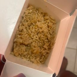 "Fried" rice which is nothing like what I'm used to from a Chinese restaurant