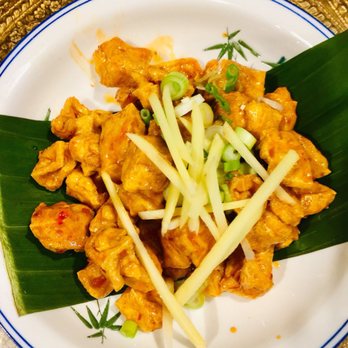 Thip Khao - Chuenh Taohu - crispy chili glazed tofu ginger scallions - Laotian Near Me - Washington, DC, District of Columbia Thip Khao - Chuenh Taohu - crispy chili glazed tofu ginger scallions - Laotian Near Me - Washington, DC, District of Columbia