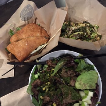 The Stand - American Classics Redefined - Chiochurri steak salad, sandwich and brussel sprouts. Yum! - Burgers Near Me - Northridge, California The Stand - American Classics Redefined - Chiochurri steak salad, sandwich and brussel sprouts. Yum! - Burgers Near Me - Northridge, California