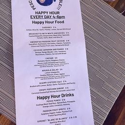 Happy Hour Menu Happy Hour Menu