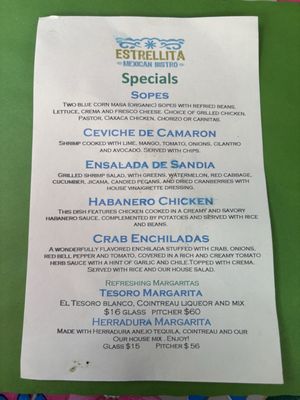 Menu photo 2 Estrellita Mexican Bistro Los Altos, CA Menu photo 2 Estrellita Mexican Bistro Los Altos, CA