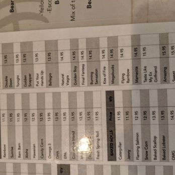Sushi Bear - Menu 5/22/19 - Sushi Bars Near Me - Tustin, California Sushi Bear - Menu 5/22/19 - Sushi Bars Near Me - Tustin, California