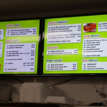 Gina's B-B-Q - The wall menu....... - Korean Near Me - Honolulu, Hawaii