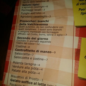 Crotto Quartino - Menù - Lumbard Near Me - Piuro, SO