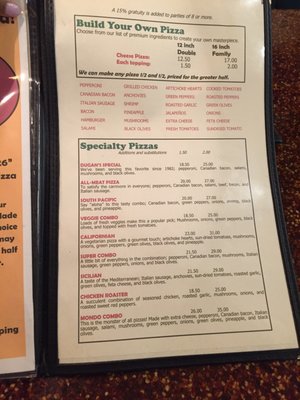 Menu photo 5 Dugan's Pizza Ocean Shores, WA