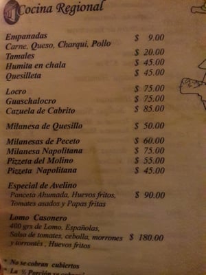 Menu photo 1 La Casona del Molino Salta, A Menu photo 1 La Casona del Molino Salta, A