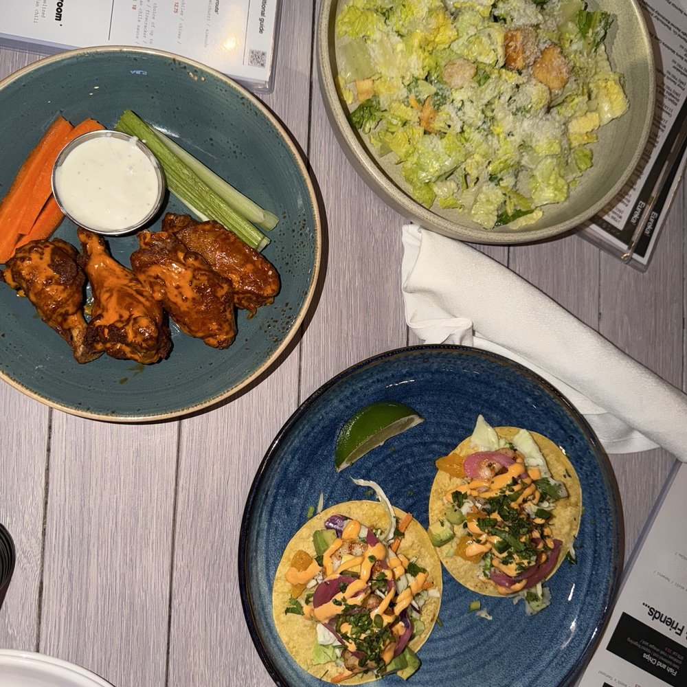 Eureka! Henderson - Wings, Caesar Salad, Blackened Shrimp Tacos (LF) - American Near Me - Henderson, Nevada Eureka! Henderson - Wings, Caesar Salad, Blackened Shrimp Tacos (LF) - American Near Me - Henderson, Nevada