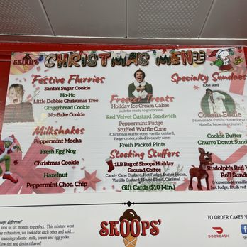 Skoops Ice Cream - Special Christmas menu - Desserts Near Me - Seville, Ohio Skoops Ice Cream - Special Christmas menu - Desserts Near Me - Seville, Ohio
