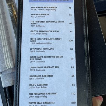 Coop 303 - Wine Menu - New American Near Me - Atlantic Beach, Florida