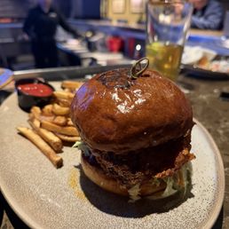 $16 SPICY CHICKEN SANDWICH: DELICIOUS! The brioche bun was soft & fluffy and the chicken was fried perfectly
