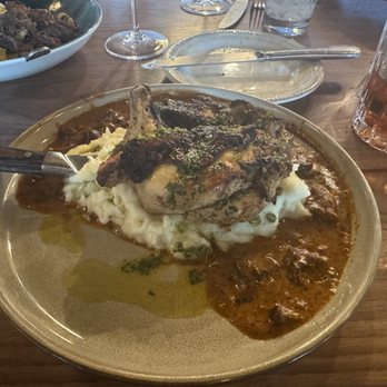 Sparrow - Oven Roasted Half Chicken over mashed potatoes with a brown mushroom sauce - American Near Me - Peoria, Arizona Sparrow - Oven Roasted Half Chicken over mashed potatoes with a brown mushroom sauce - American Near Me - Peoria, Arizona