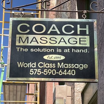 Coach Massage - Sign on street - Massage Therapy Near Me - Silver City, New Mexico Coach Massage - Sign on street - Massage Therapy Near Me - Silver City, New Mexico