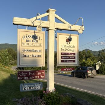 WilloughVale Inn & Cottages - Signs at the main entrance. - Hotels Near Me - Westmore, Vermont WilloughVale Inn & Cottages - Signs at the main entrance. - Hotels Near Me - Westmore, Vermont