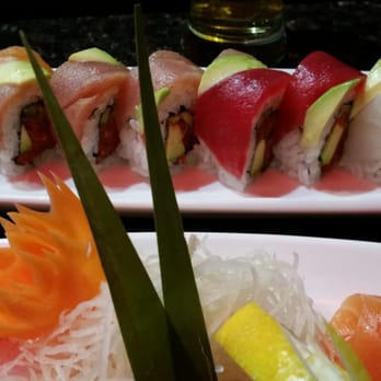 Dami - Rainbow roll #2 with spicy tuna instead of fake crab and some sahimi. Both were great. - Japanese Near Me - Anchorage, Alaska