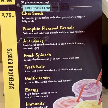 Red Mango - a menu for a smoothie - Juice Bars & Smoothies Near Me - Elizabethtown, Kentucky