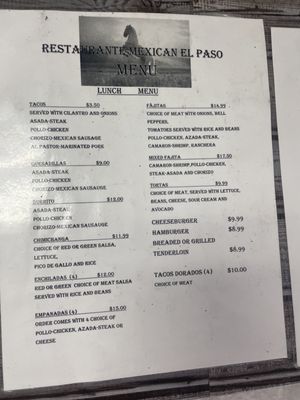 Menu photo 4 El Paso Mexican Resturant Romney, IN Menu photo 4 El Paso Mexican Resturant Romney, IN