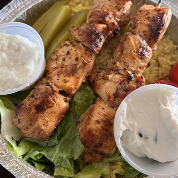 Rivoli Pizzeria - chicken skewers and rice - Pizza Near Me - Union, New Jersey