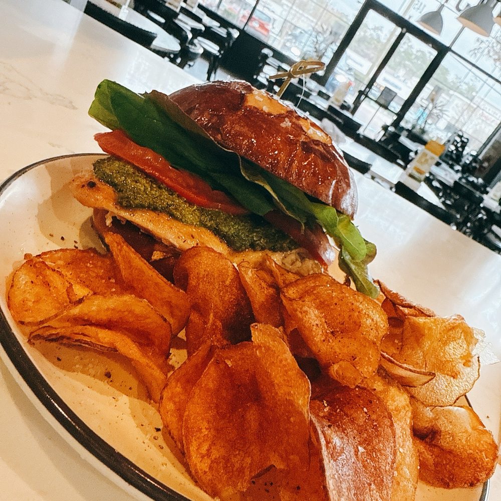 Dish Society - Grilled Pesto Chicken Sandwich - Breakfast & Brunch Near Me - Houston, Texas