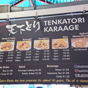 Tenkatori - menu board at the front counter - Chicken Wings Near Me - Gardena, California