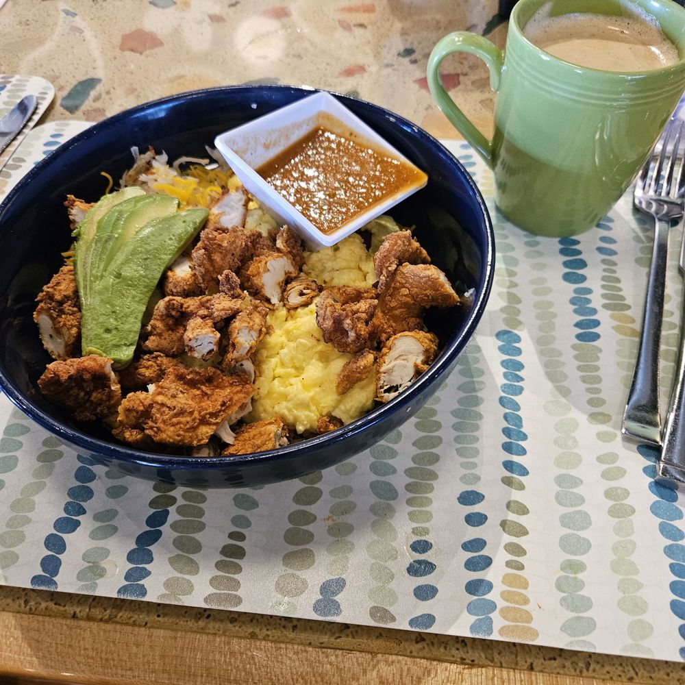 Farm house bowl with lavender latte