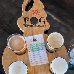 POG Brewing Company - Beer Flights (1to 4 is listed counterclockwise)