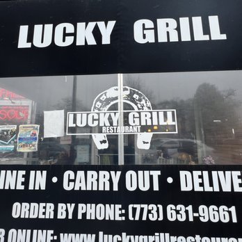 Lucky Grill - the front window of the restaurant - American Near Me - Chicago, Illinois