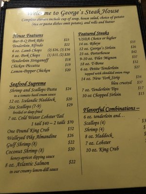 Menu photo 1 George's Steak House Appleton, WI
